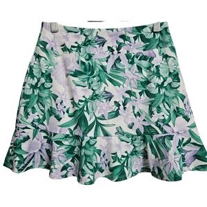Tommy Bahama Skort Women S Green Floral Everyday Active Ruffle Tropical Golf 15"
